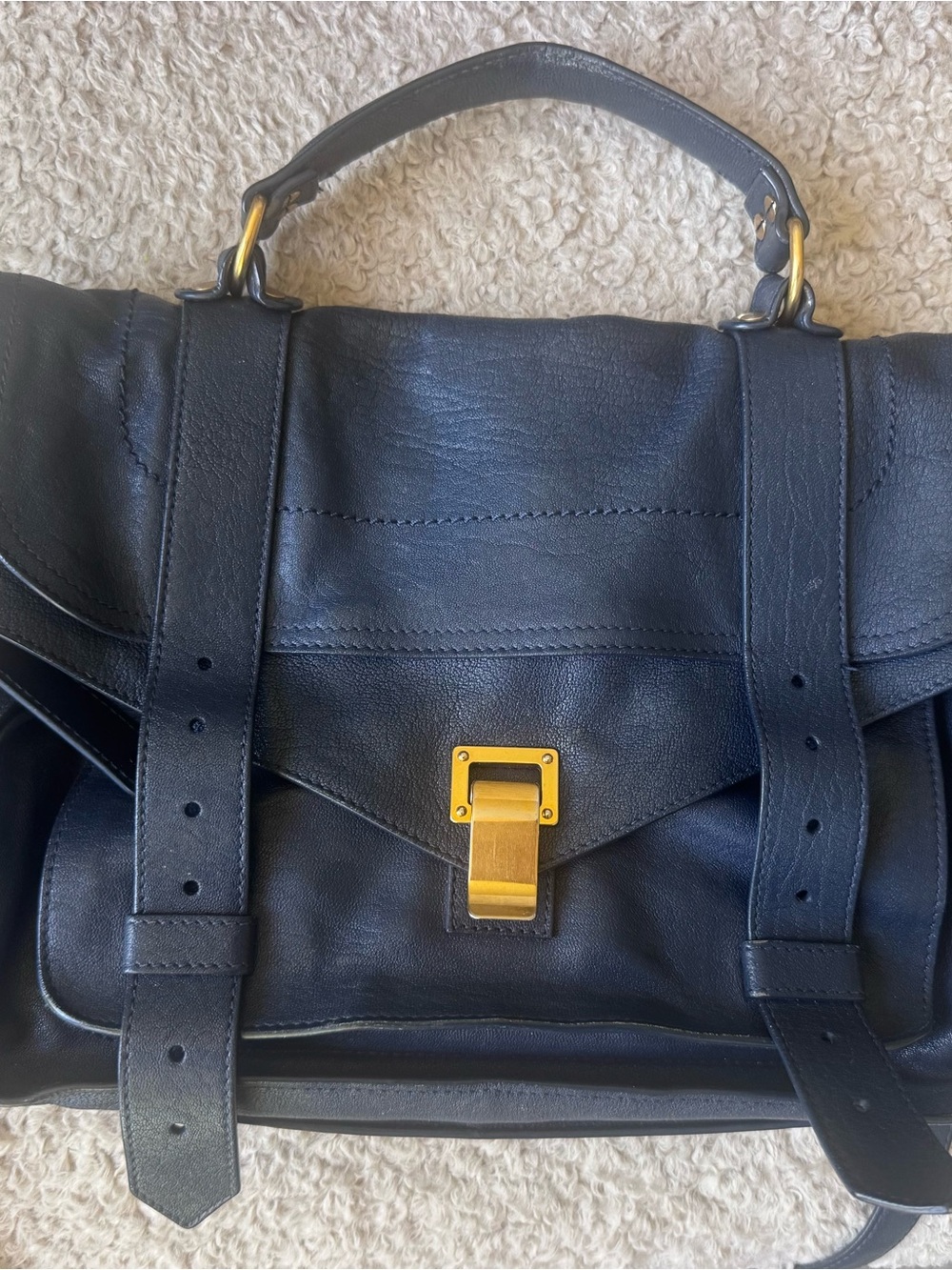 Proenza Schouler PS1 Medium Satchel Midnight with Gold Hardware